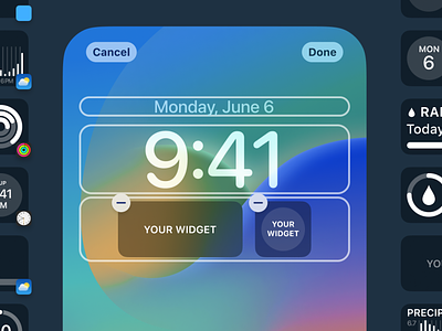 iOS16 Lock Screen widget template for Figma app apple design figma interface ios ios16 iphone template widget