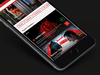 Afisha main screen concept afisha app interface ios iphone