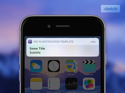 iOS10 Notification Template app interface ios iphone notification sketch template ui wwdc2016