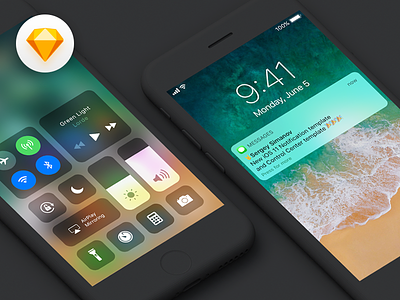 iOS11 Notification & ControlCenter template for iPhone7