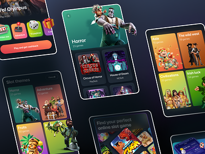 Slot Guides. Mobile app elements 3d animation app articles blog branding cards casino elements feed news rating review screen typography ui ui kit ux