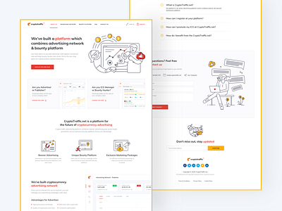 Landing Page for cryptotraffic.com bitcoin blockchain cryptocurrency design graphic design illustration invite landing red ui ux yellow