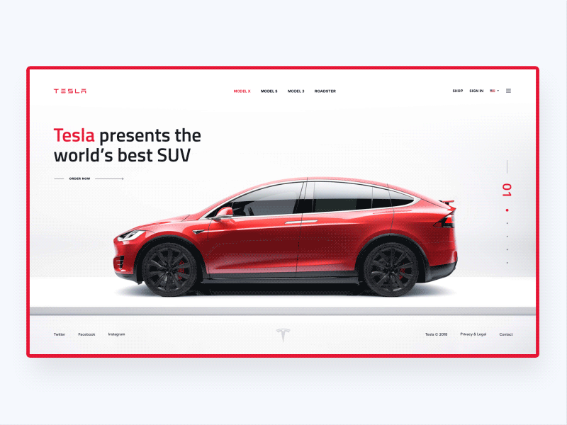 Tesla. UI redesign & animation concept
