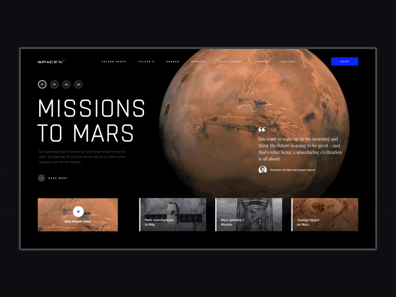 SpaceX. UI redesign & animations concept animation design interaction interaction design invite screen space spaced typography ui ux