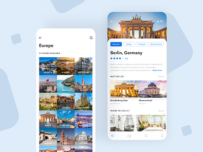 Traveler guide app UI design app blue booking design guide interaction invite ios iphone x screen tickets travel travel app typography ui ux