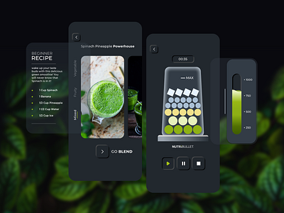 NutriBullet App Redesign (Dark Mode) app design minimalistic neumorphic design redesign concept trend2020 ui uidesign uiux
