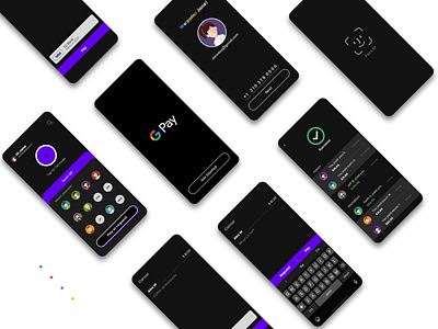 Google Pay App Redesign (Dark Mode) app google minimalistic mobile mobile ui redesign ui uiux uiux design
