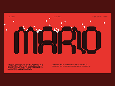 Mario Smaselli branding design interactive landing motion page typography ui web website