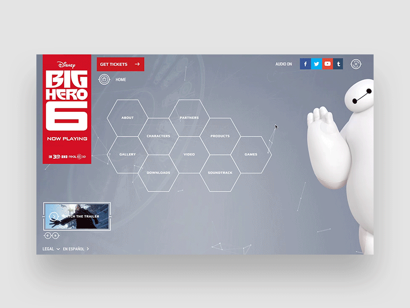 Big Hero 6 WebGL Navigation bighero6 design disney interactive web