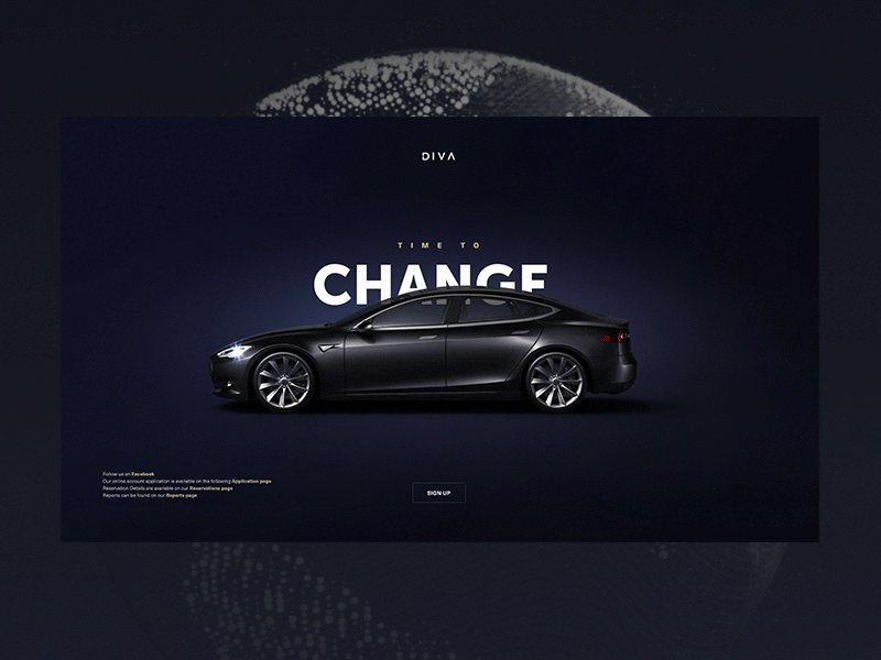 Time To Change 3d animaiton automotive coming limousine soon splash tesla web