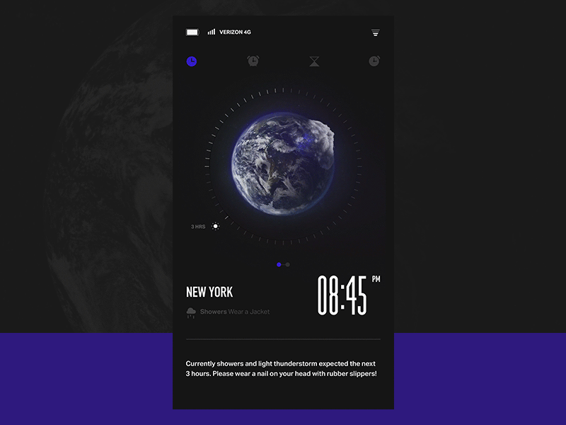 Better Weather Ahead app concept dark rain time ui weather