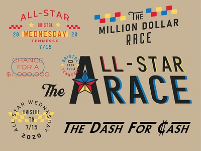 All Star Race Wednesday lettering logo motorsports type art typography vector art