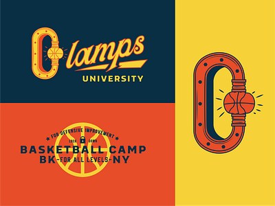 Clamps Visual Identity. basketball brand icon identity logo sports