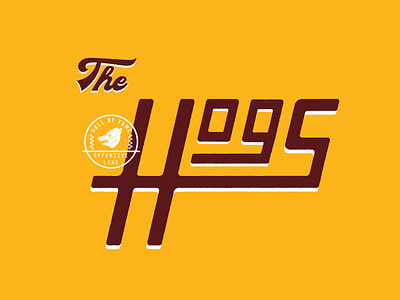 The Hogs football nfl typogaphy vector vector art