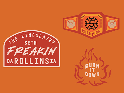 Seth Rollins athletics badge badge design identity identity design vector illustration vectorart wrestling wrestling design
