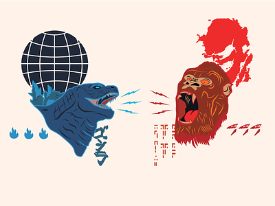 Godzilla Vs Kong cinema godzilla vs kong line art monsters pins prints vector vector art