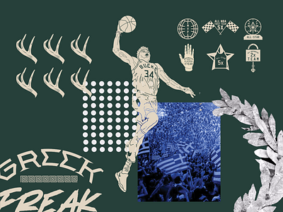 GIANNIS badge badge design basketball design digital art illustration typography