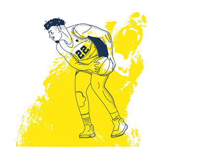 Andre Kelly basketball bears college basketball digital art illustration line art