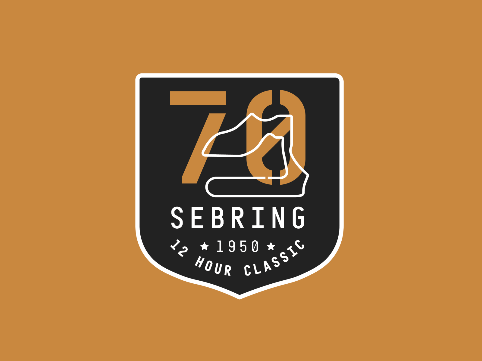 Sebring 12 Hour-70th Anniversary Path badge badge design graphic design motorsports racing