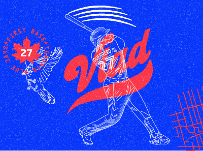 VLAD baseball digital art illustration line art