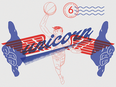 UNICORN basketball digital art illustration line art vector art