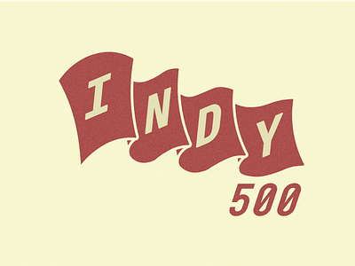 INDY 500 flag motorsport racing script typography