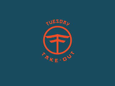 Tuesday Take-Out badge branding chinese chinese food delivery service logo