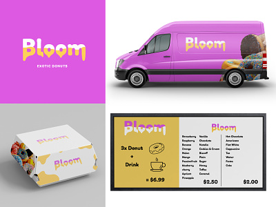 Brand Mock-ups - Bloom Donuts brand identity branding design graphic design product design