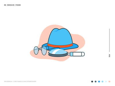 No Results Found Empty State #02 colorfull empty state glasses hat illustration magnifying glass no results no results found ui ux vector