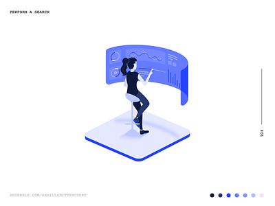 Perform a Search Empty State 3D #01 blue choose design empty state illustration monochromatic monochrome perform a search platform search ui ux vector