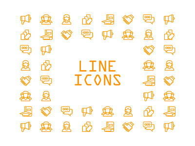 Line Icons System iconography icons line icons modules orange set icons system icons ui ux