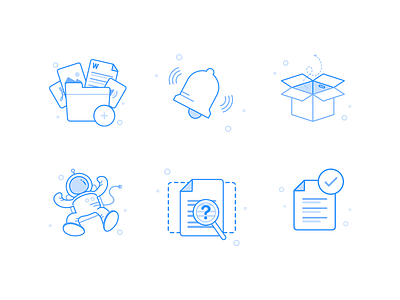 Empty States archives astronaut bell blue empty box empty states folder illustration paper success ui ux