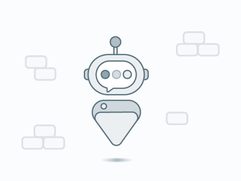 Robot Assistant AI animation 2d bluegray chat bot illustration ui ux