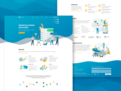 Homepage X-Brain agency colorfull design flat homepage illustration it company landing page technology ui ux