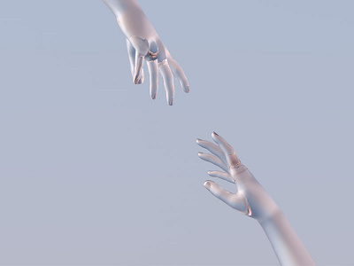 Duality - 3D Render 3d c4d glass hands render