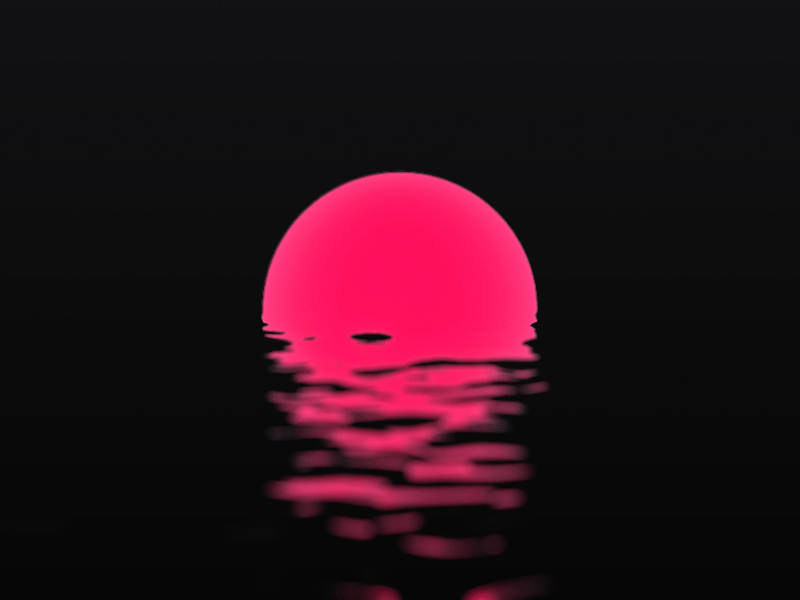 Wave 3d dark minimal motion sun sunset water wave