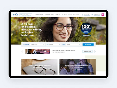 ATOL mon Opticien Website agence atol design dnd ecommerce glasses home magento mobile optical opticien page principle sketch ui