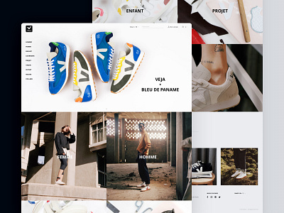 VEJA Store Website agence design dnd ecommerce home magento shoes sketch store ui veja website