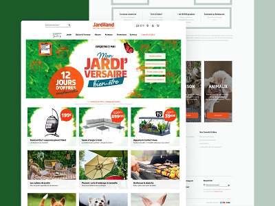 Jardiland Website agence cat design dnd dog ecommerce garden home jardiland magento mobile responsive sketch ui website