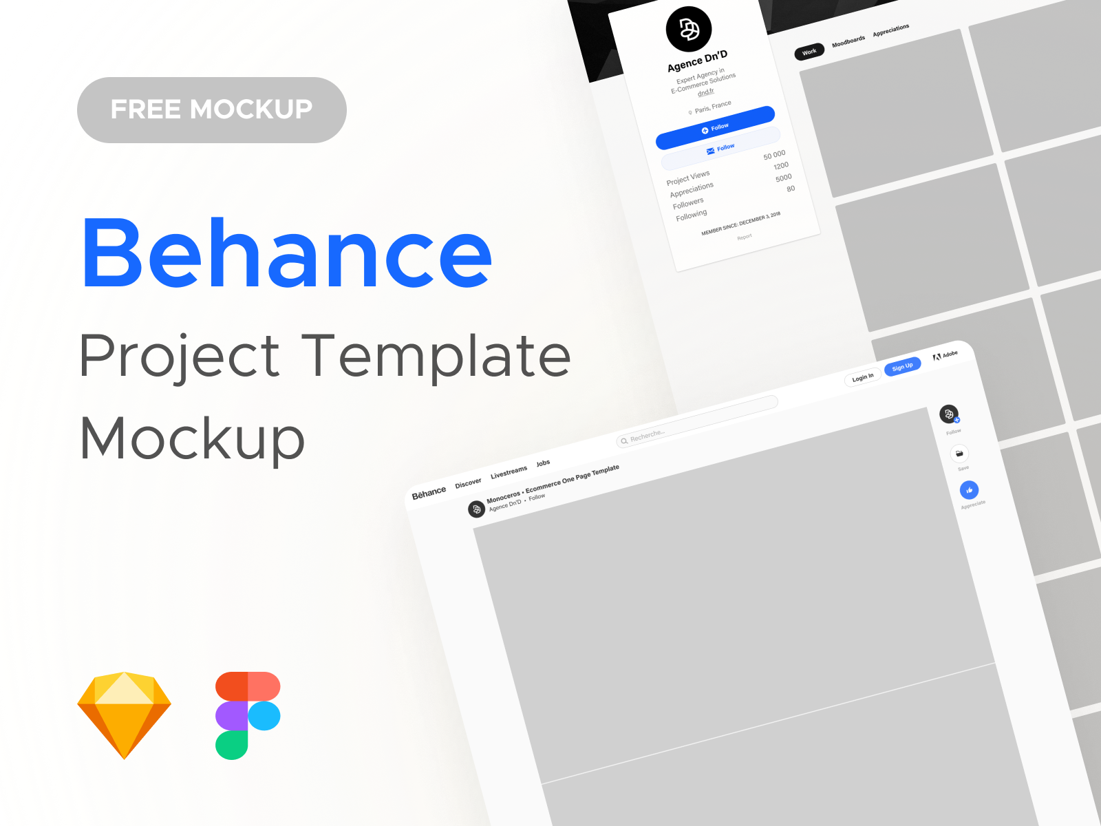 Download Behance Project Template Mockup By Agence Dn D On Dribbble