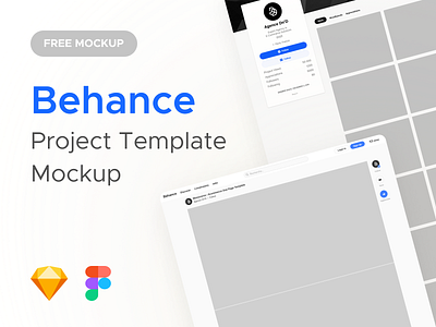 Behance • Project Template Mockup agence behance desktop dnd figma free freebies mockup profil project ressource sketch template uidesign uiux user