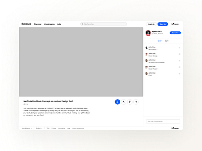 Behance • Livestream Mockup agence behance desktop dnd figma free freebies mockup profil project ressource sketch template uidesign uiux user