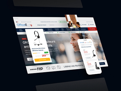 OfficeEasy Website agence b2b communication design desktop dnd easy ecommerce item magento mobile office officeeasy phone product responsive sketch ui website