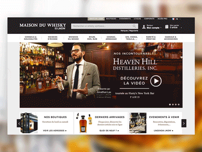Maison du Whisky Website agence alcool animation design dnd ecommerce gif lmdw magento responsive rhum whisky