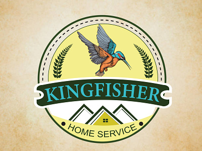 kinh fisher hand -drawn vintage logo