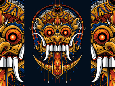 Bali Barong Illustration art artwork bali branding clipstudiopaint culture design designer drawing eggzoo illustration illustrator logo mask photoshop procreate tshirt design vector