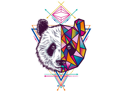 Panda artwork design geometric geometric design geometrical geometrical design illustration panda