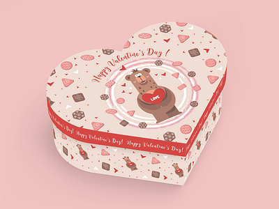 Seamless Pattern Packaging Happy Valentine's Day for Gift Box abstract banners bear cards celebrate chocolates gift box gift paper greetings happy hearts love nice pachcanging pachkaging pattern red seamless st.valentines day sweet