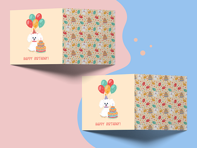 Happy Birthday Celebration Wish with a Dog for a Girl and a Boy balloons birthday blue boy cake candle card celebration children dog event festive food gift girl grretings inscription invites pink sweet