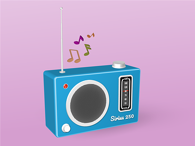 Retro Radio illustration music radio station vector